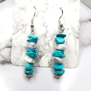🌟2 for $15 - Natural Gemstone & Crystal Chip Bead Earrings - 925 SS